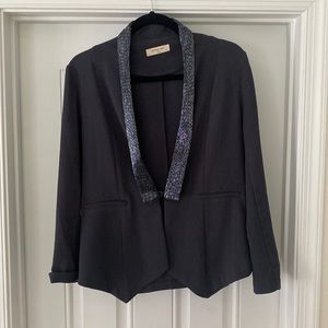 Gray- beaded lightweight blazer